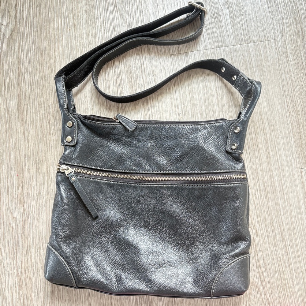 Fossil Black Leather Crossbody Women Bag